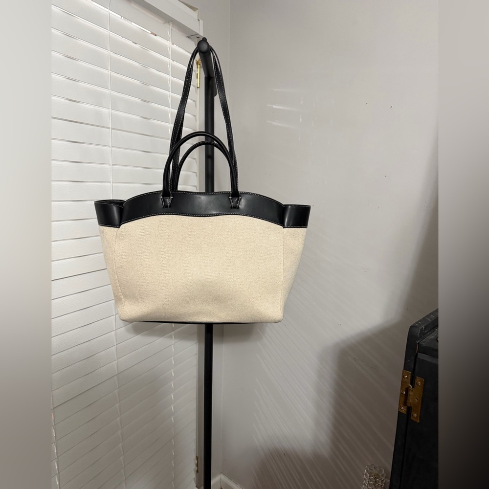 H&M Black and Cream Tote Bag